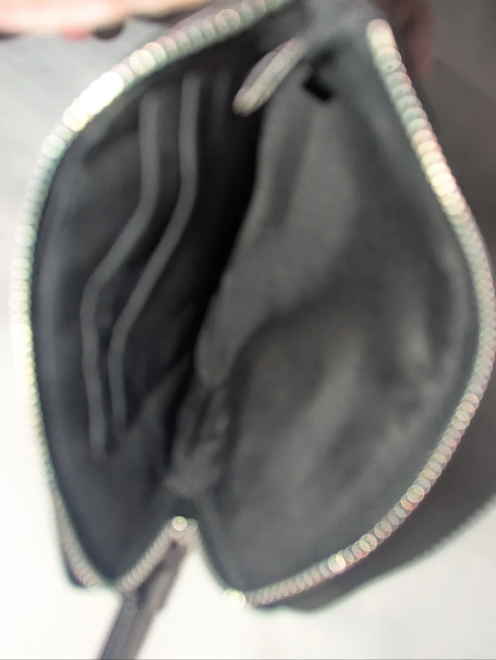 Coach Charcoal Signature Logo Wristlet with Leather Trim.58035